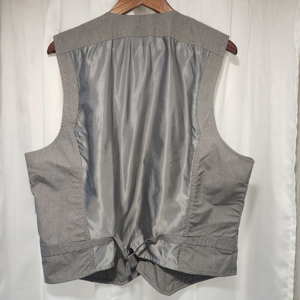 Armani Exchange Mens Suit Vest Waistcoat XL Grey Formal - Picture 3 of 3